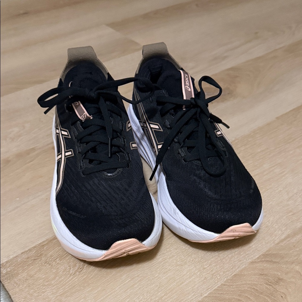 ASICS Women's Black and Peach Athletic Shoes